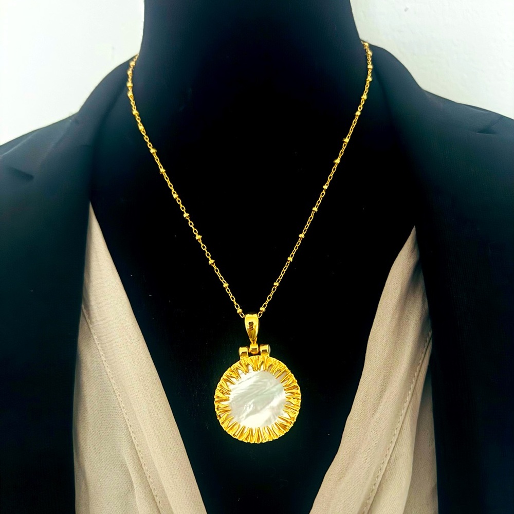 Gold Plated Shell Necklace - image 1